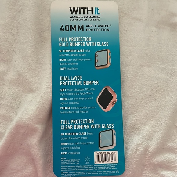 With It Apple Watch 40 MM set of THREE guards with glass - Picture 5 of 5